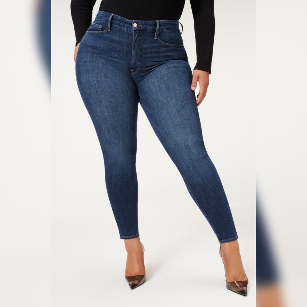 Good American Women's Medium Indigo Good Legs High Waisted Skinny Jeans